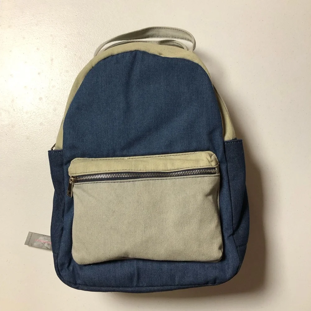 NWT No Boundaries Women’s Denim Patchwork Blue Dome Backpack